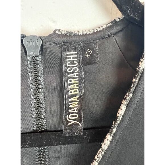 YOANA BARASCHI black bodycon sleeveless knit lined stretch sheath dress XS - Picture 2 of 10